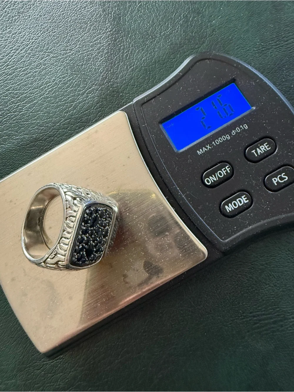 John Hardy Men’s Black Sapphire Sterling Silver Signet Ring